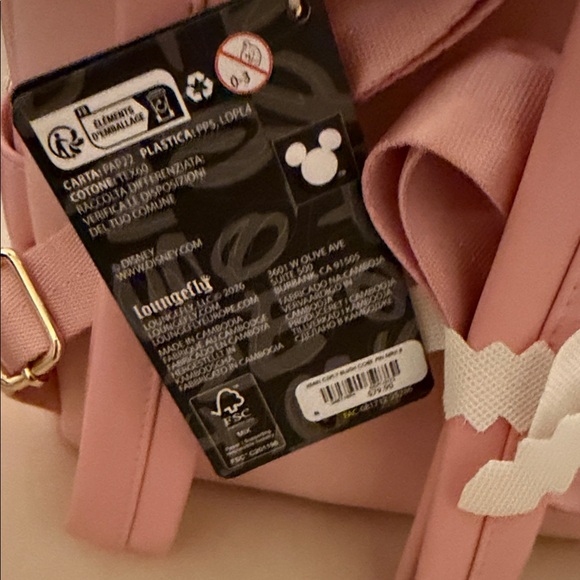 Loungefly Disney Minnie Mouse Cork board pin display ears Mini Backpack New - Picture 9 of 10